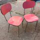 2 chaises en formica rouge années 70