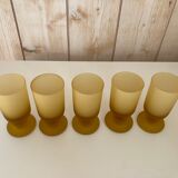 Service de 5 verres à pied dépolis