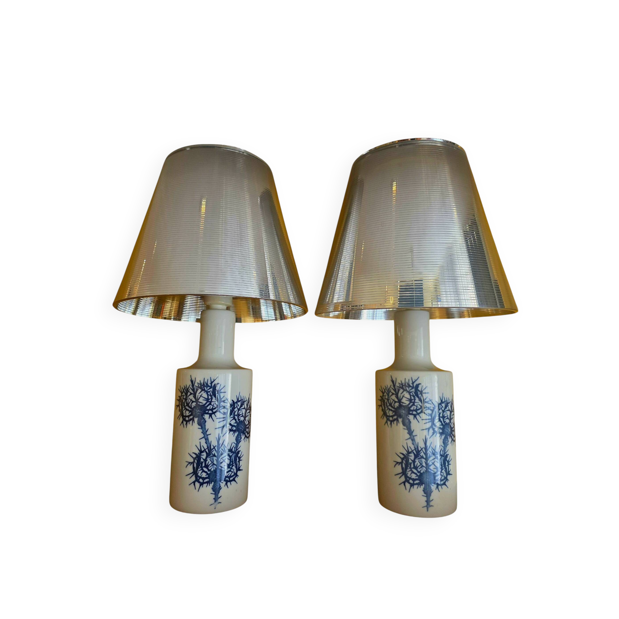 Pair of Royal Copenhagen & Fog & Mørup desk lamps — 1960s