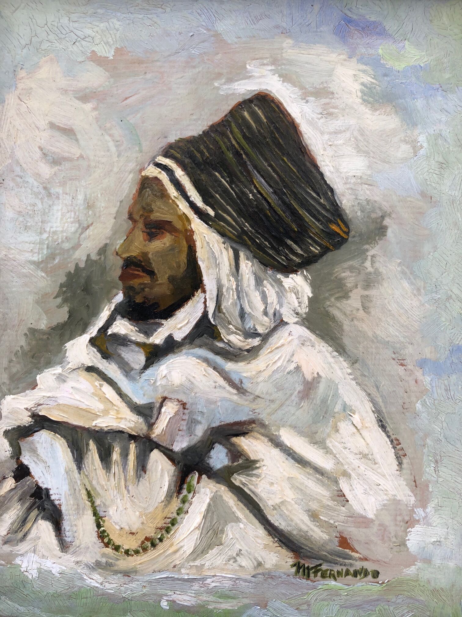 Portrait of enturbane man