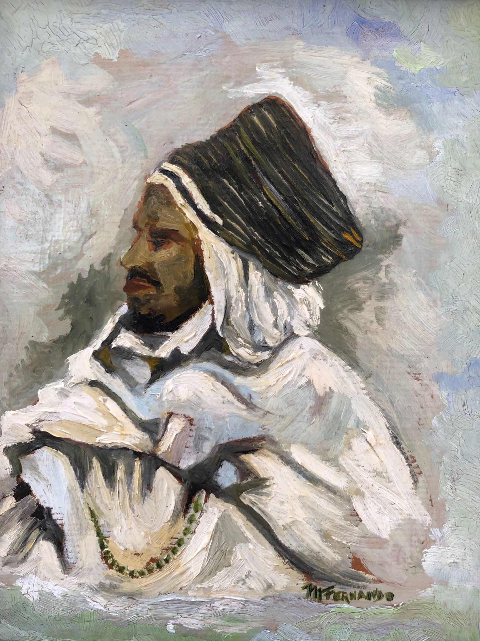 Portrait of enturbane man