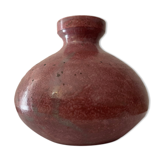 Jean-Pierre Gasnier coral colored ceramic vase Port-de-Bouc around 1970 France