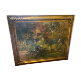 Tableau impressionniste 1900 signé