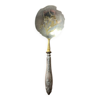 Art-Nouveau Ice Cream Scoop Floral Decor - Silver & Vermeil