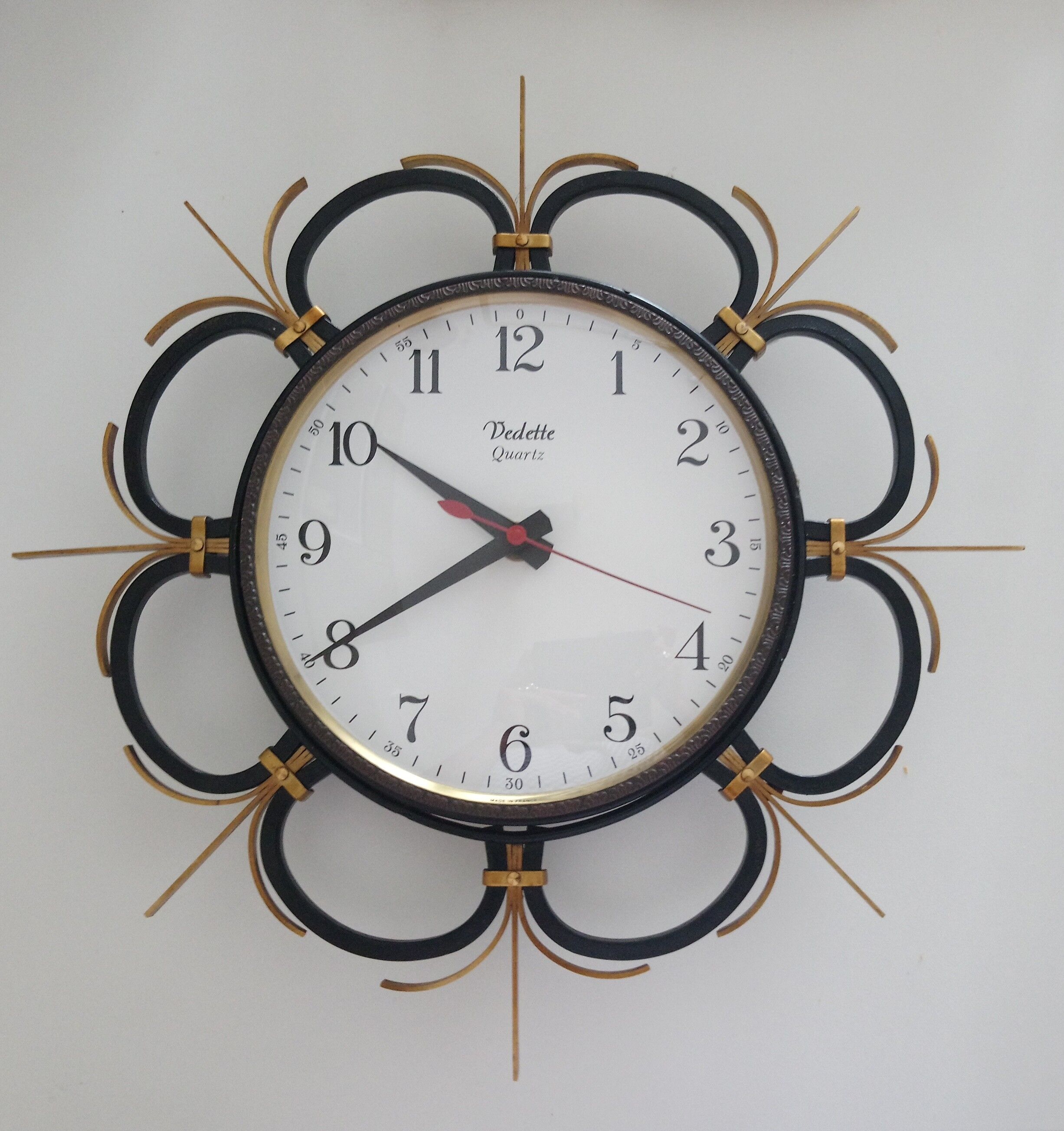 Horloge Vedette fer et laiton années 70