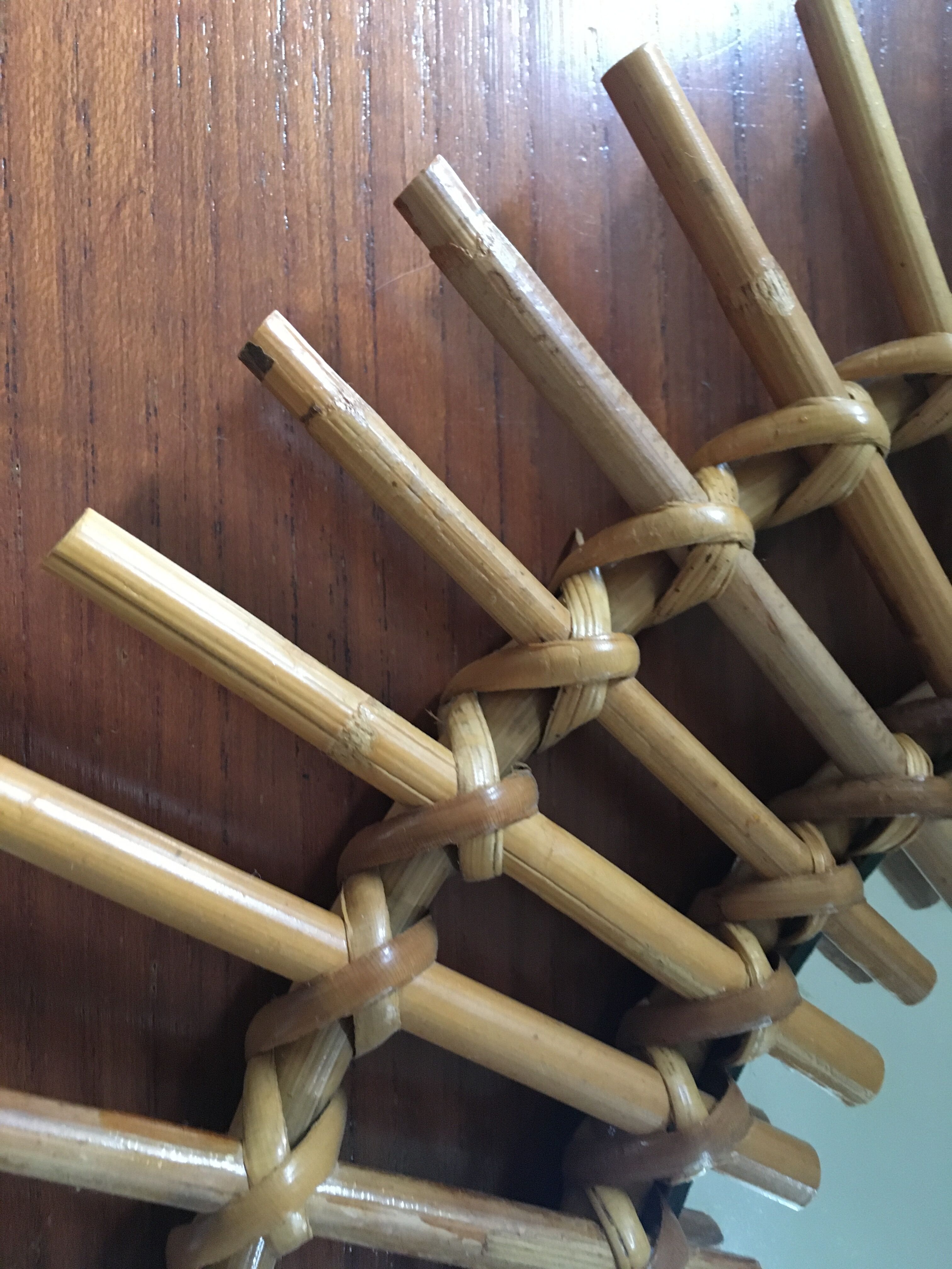 Vintage rattan sun mirror 70/80 47cm