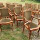 13 Louis XV style armchairs in olive green velvet