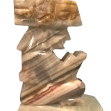 Pair of Aztecs 70's bookends in Agatha - Tellez Mines Serre Hbar - Handmade - Mexico
