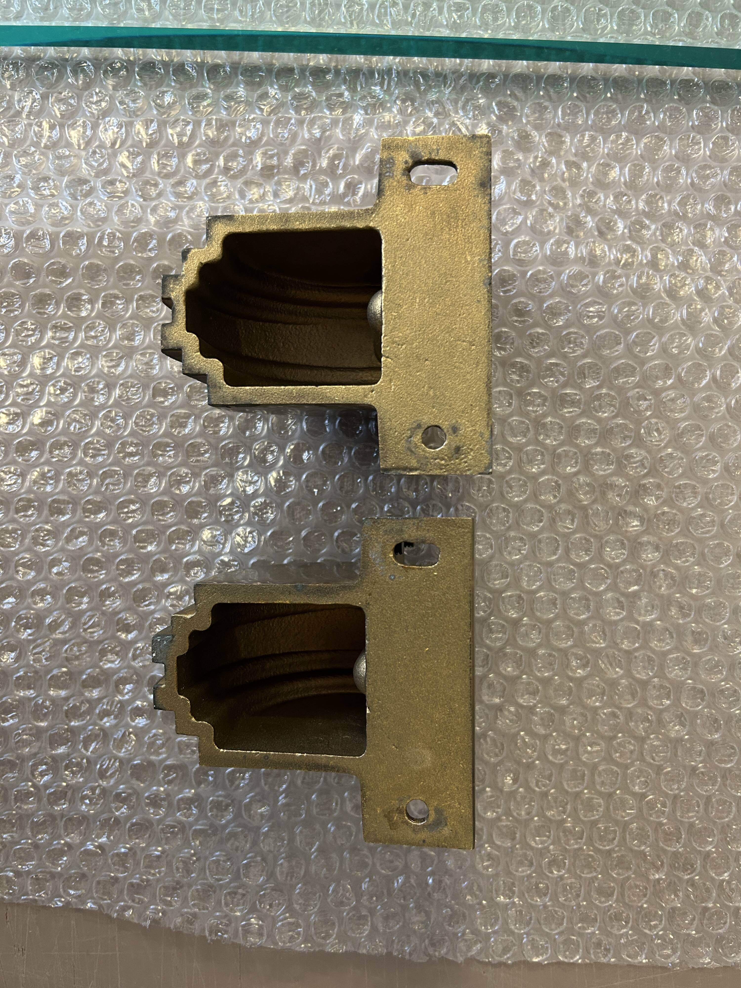 Stunning shelve Glass with Bronze brackets 1970s Peter Ghyczy