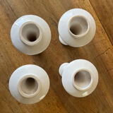 Set of 4 white ceramic candle holders