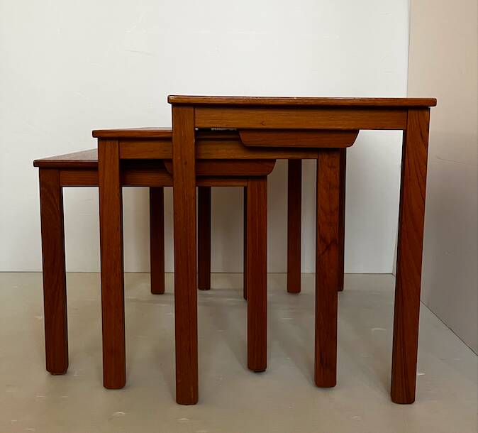 Danish nesting tables in vintage teak.