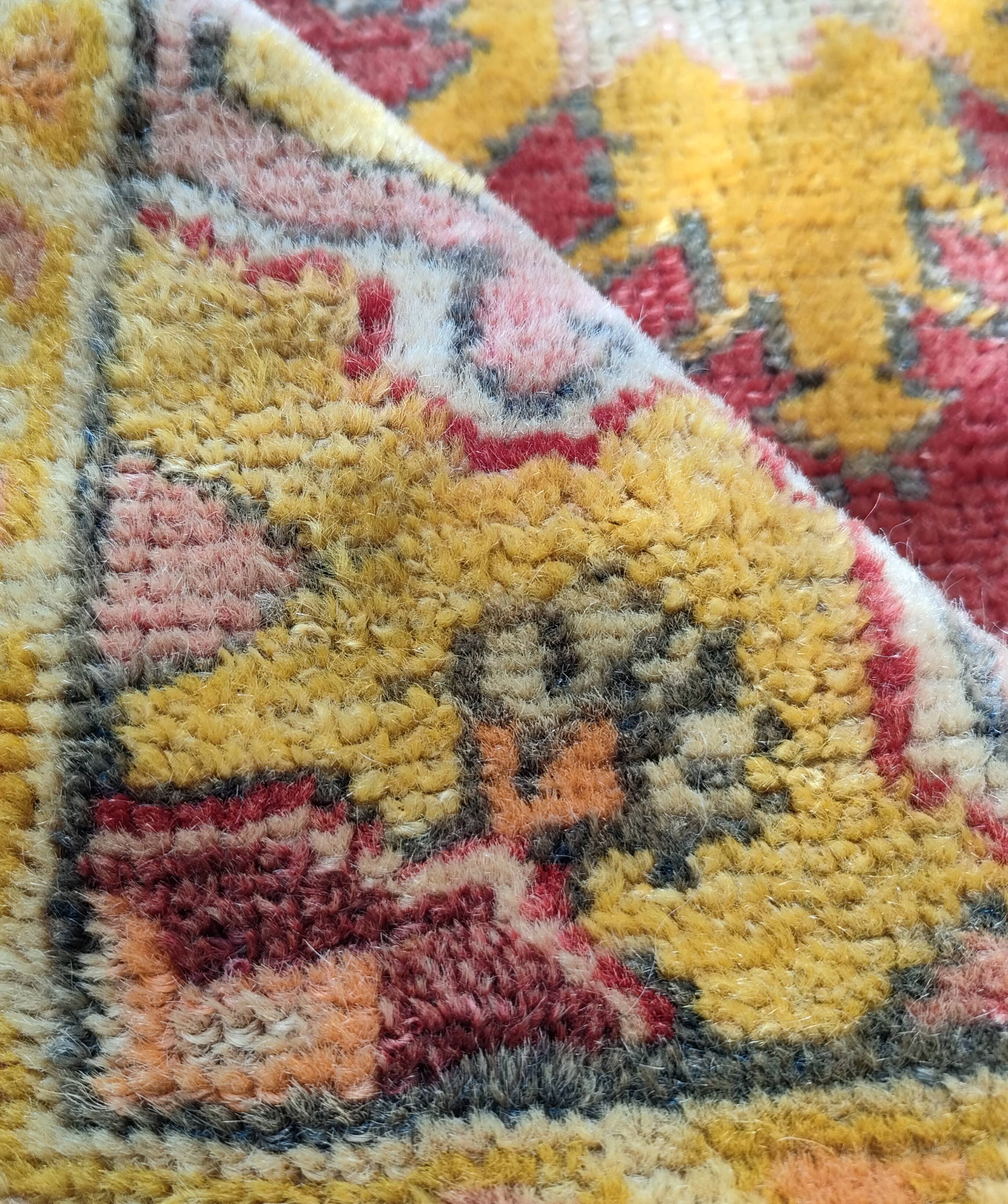 Tapis patiné orient laine fait mai 166 cm x 95 cm