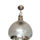 Large engraved glass globe pendant mounted on chrome steel, Art Deco.