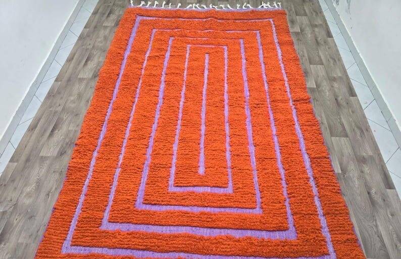 Traditional handmade pure wool Berber rug size 2/3 m