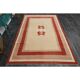 1970s Vintage Turkish Handmade Wool & Cotton Orange Area Rug 203x315