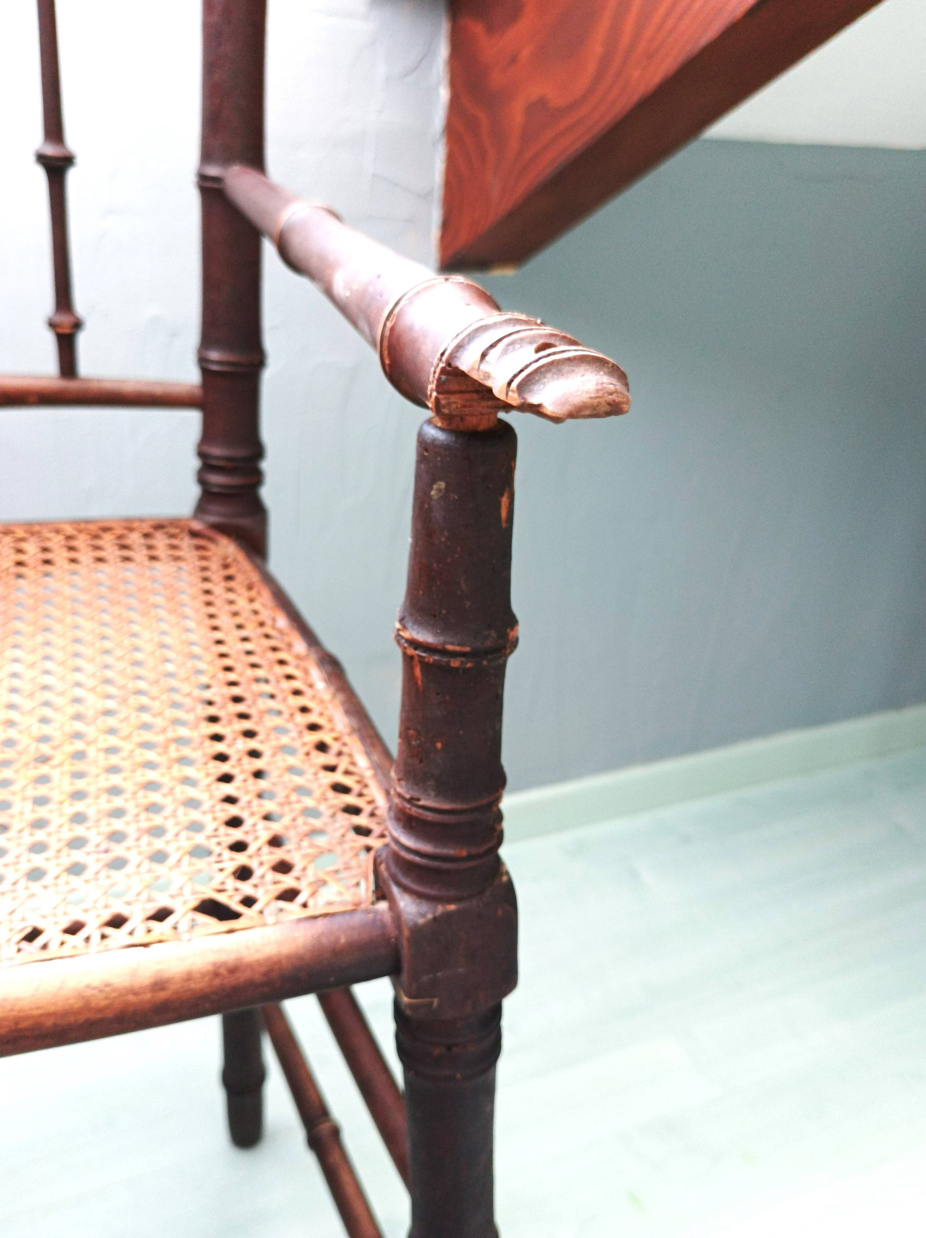 Art Deco caned children's high chair