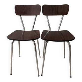 Chaises Formica bois lot de 2
