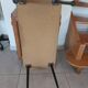 Japanese patterned coffee table, tapered legs and brass, vintage.