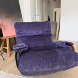 Line Roset Marsala purple velvet armchair