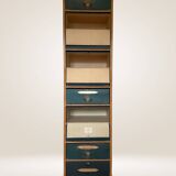 Notary desk with blue flaps, also known as a card index.