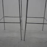 Midcentury chrome and wood bar stools by Ton, Czechoslovakia, 1980s