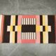 1950s Czech Geometric Wool Kilim Rug in Pink Black and Yellow