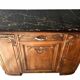 Buffet bas art déco noyer et marbre
