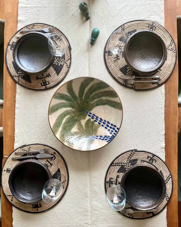 Lot de 2 Bol Abron S noir en terre cuite Bol brut Bol artisanal africain