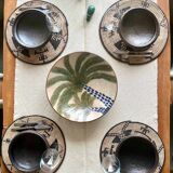 Set of 2 Abron S black terracotta bowls Raw bowl African artisanal bowl