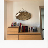 Brass oval mirror