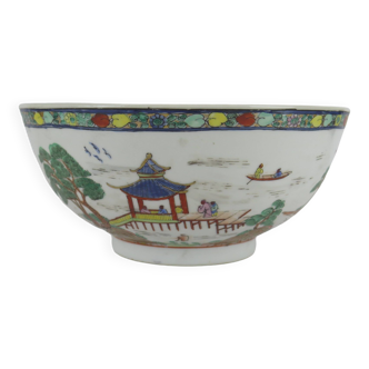 Bol vintage en porcelaine peinte à la main Chine 1900 CM2