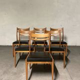 Set of 6 vintage Scandinavian chairs from the 60s/70s
