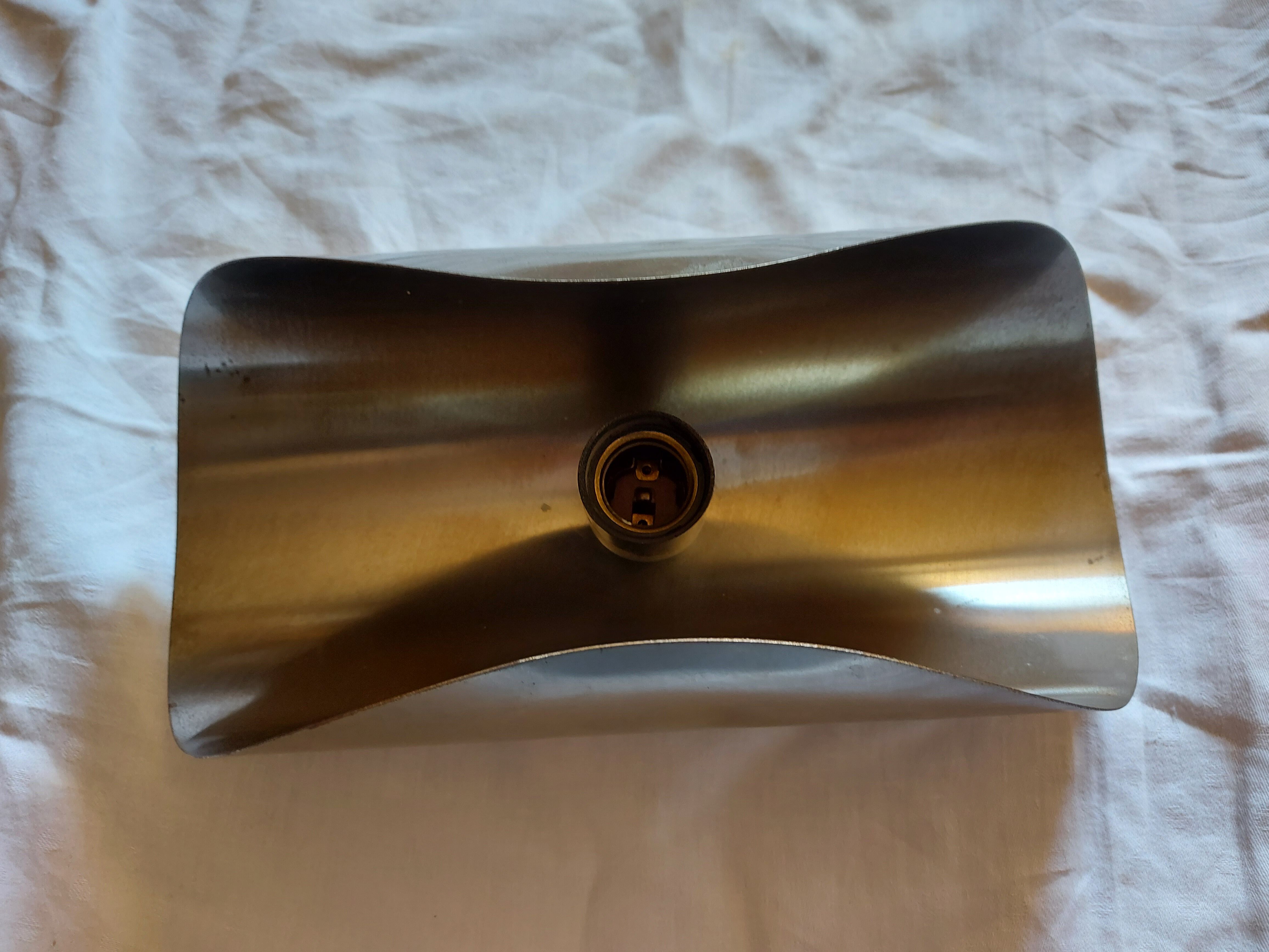 Vintage wall lamp in brushed stainless steel 70