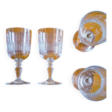 Set of 4 stemmed glasses with chiseled decoration