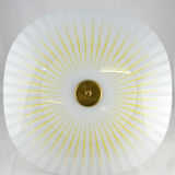 Hanging lamp glass and brass  60s vintage