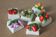 6 vintage fruit and vegetable-themed porcelain name tags in barbotine
