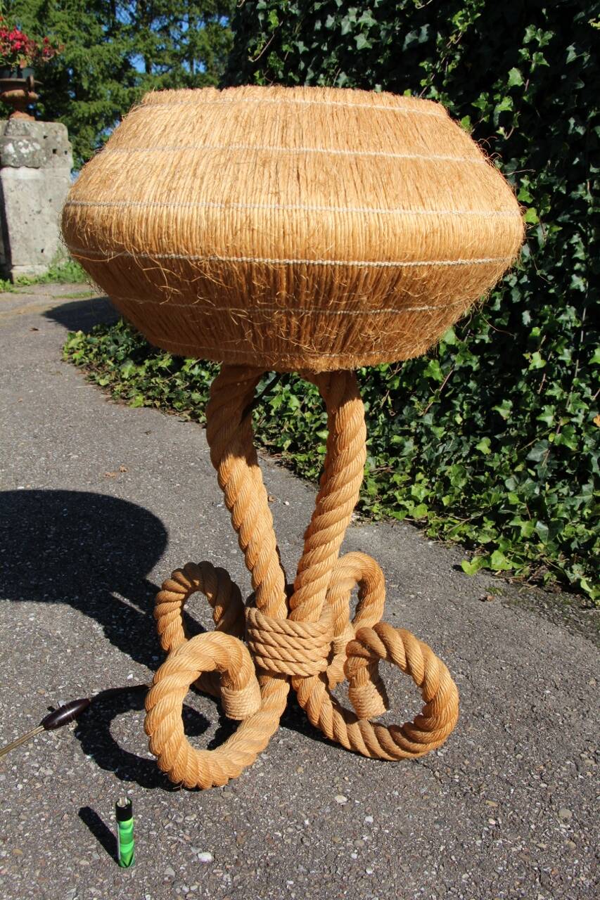 large rope and raffia lamp