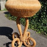 large rope and raffia lamp