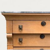 High empire chest of drawers in solid raw oak