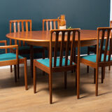 Retro Teak 1960s Extending Dining Table & 6 Chairs By Meredew