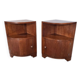 French Art Deco Oak Bedside Tables, 1920/30s