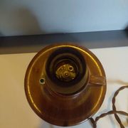 Vintage Scandinavian turned wooden candlestick lamp base