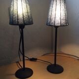 Pair of lampshade day in beads