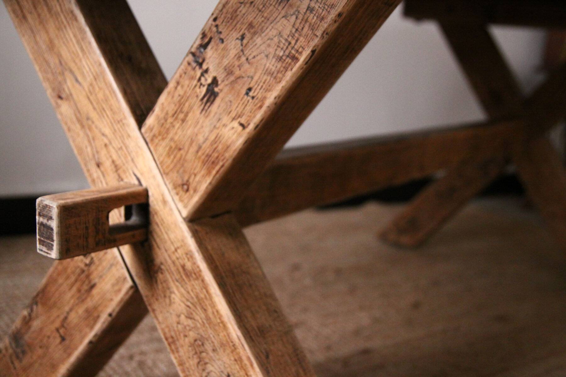 Solid wood farmhouse table