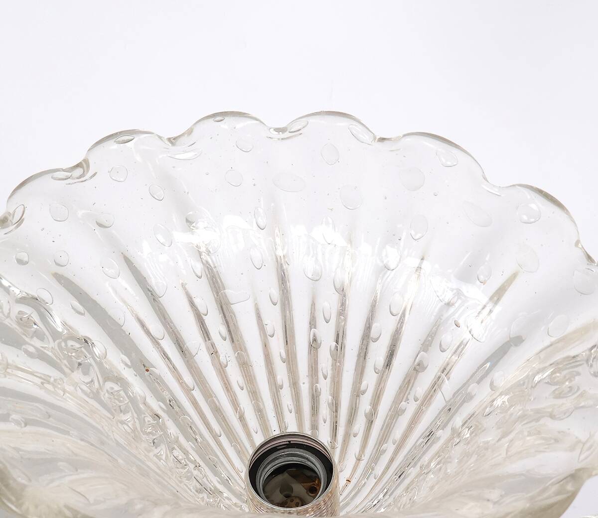 Lampe suspendue en verre de Murano vintage Barovier et Toso, années 1940.