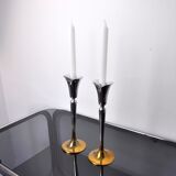 Pair of brutalist candlesticks by Art3, 1970