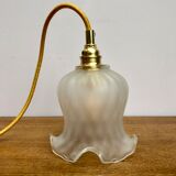 Vintage tulip walker in frosted glass