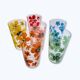 Flowered glass lemonade set, carafe and 6 matching glasses