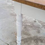 Rustic oak bistro farm table with louis philippe legs - 2m