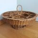 Aperitif basket for glasses and bottles in rattan wicker